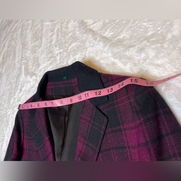 Country Suburban Purple Fuchsia Black Check Blazer 6 Vintage - Picture 4 of 7